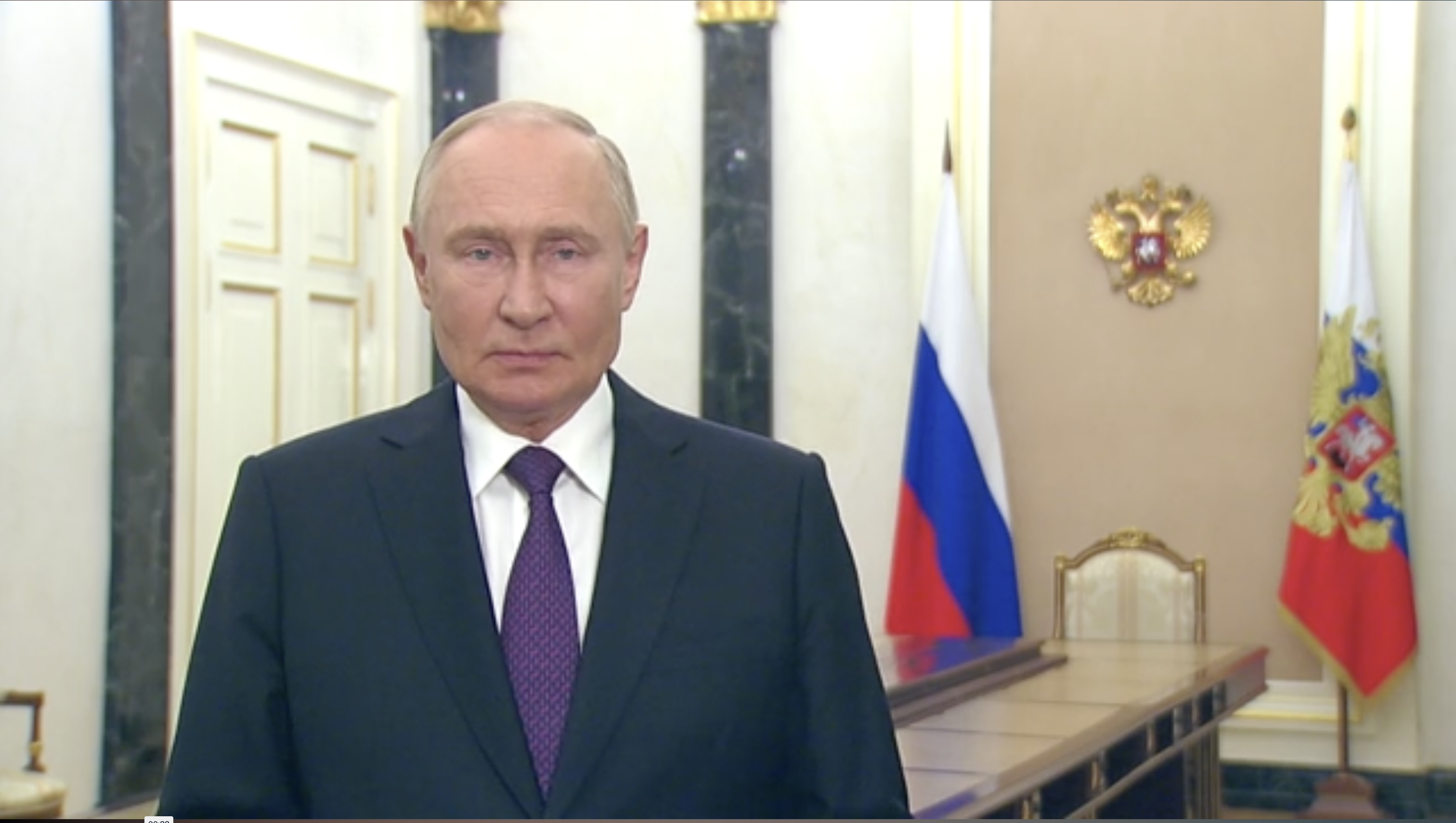 Видеообращение Президента РФ Владимира Путина по случаю Дня воссоединения ДНР, ЛНР, Запорожской и Херсонской областей с Россией