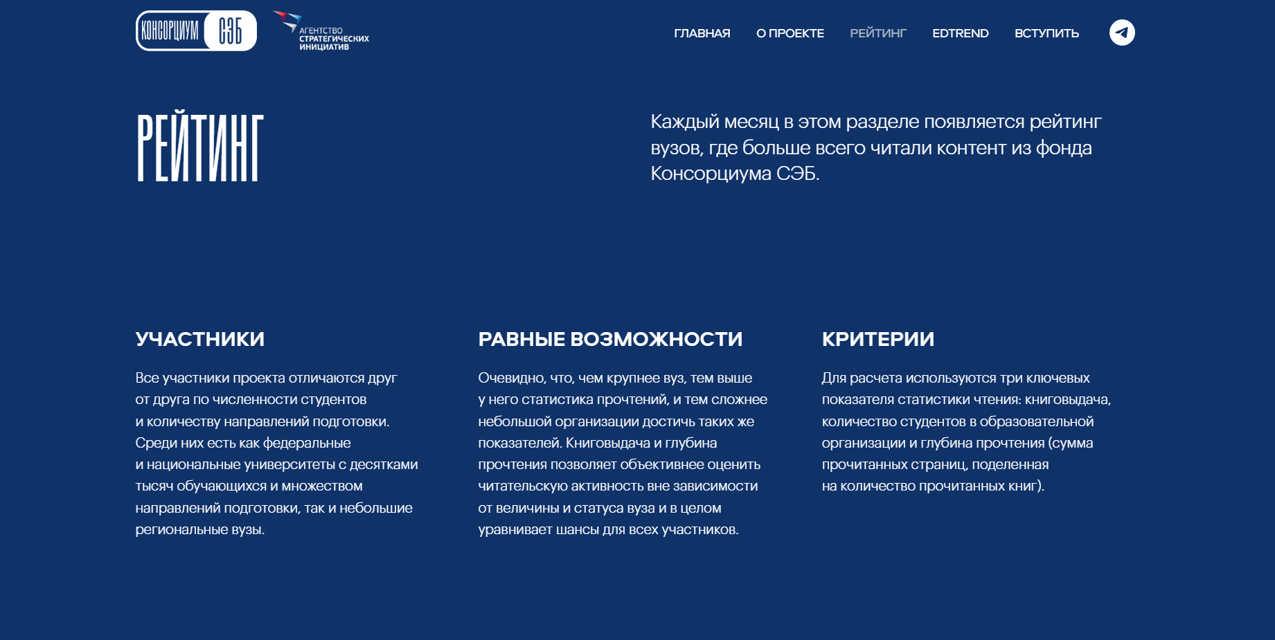 Рейтинг вузов в Консорциуме СЭБ за февраль