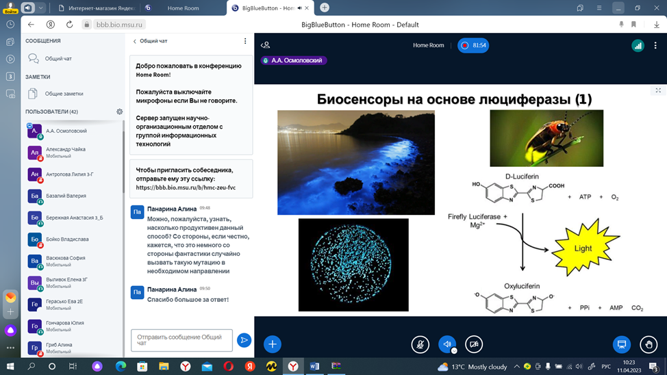 Преподаватели кафедры микробиологии МГУ имени М.В. Ломоносова провели цикл онлайн-лекций для биологов ДонГУ